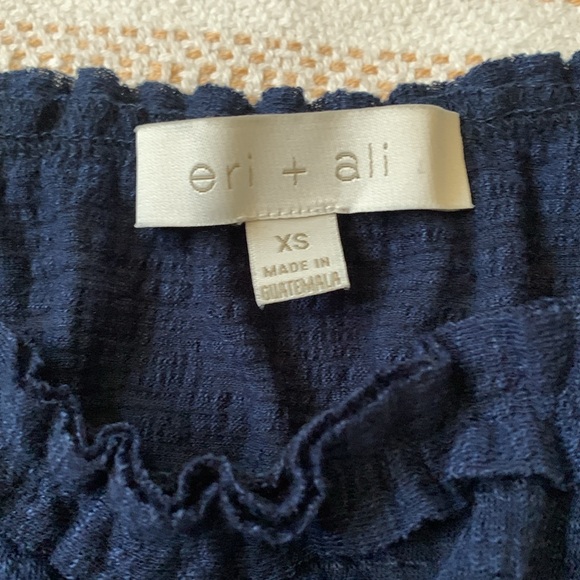 Eri+Ali for Anthropologie Smocked Peplum Blouse Size XS - Picture 6 of 9